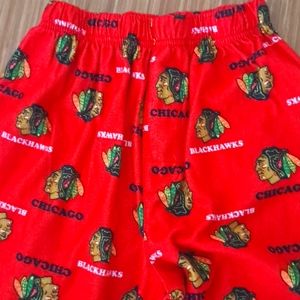 CHICAGO BLACKHAWKS FLEECE PAJAMA PANTS M 10-12 NHL